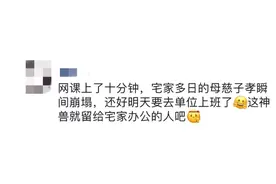“网课上10分钟，母慈子孝瞬间崩塌！”朋友圈里的杭州家长刷屏了图片