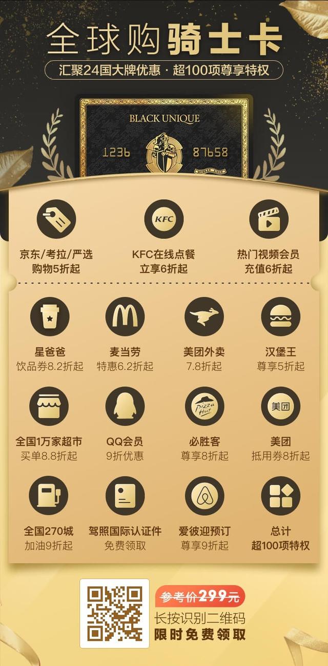 各大电商极力推荐的全球购骑士卡到底是什么？