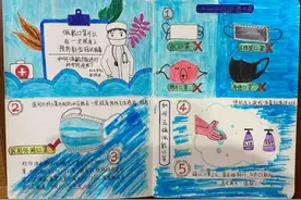 10岁女孩用水彩笔绘制战“疫”童画：我们要打败病毒图片