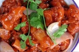 家常菜～红烧牛蹄筋、滑熘牛肉片图片