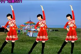 广场舞《拉萨夜雨》演唱：苏勒亚其其格 水兵舞风格 附分解动作视频封面