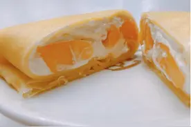 芒果班戟怎么做，简单几步便掌握，奶油包裹有技巧图片