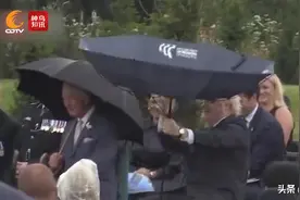视频丨活动突遇降雨，约翰逊伞被吹翻逗乐查尔斯图片