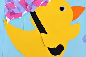 雨天的鸭子纸贴画手工制作教程图片