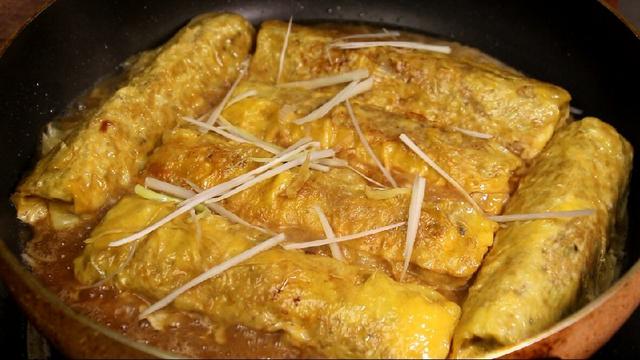 豆皮肉卷做好吃又简单（1张豆腐皮）