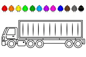 儿童简笔画：超长大卡车