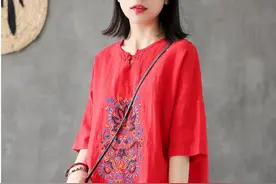 新发现一“遮肚衫”，也叫棉麻衫，腰粗肚子大的女人穿特好看图片