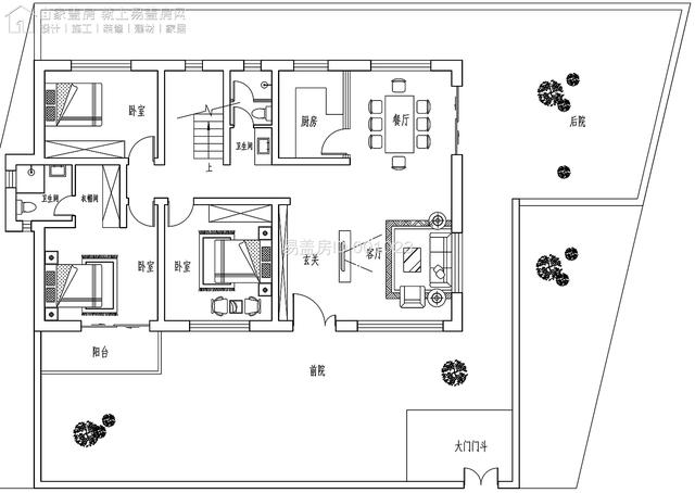 每日农村建房图集——甘肃15m×9.5m现代别墅