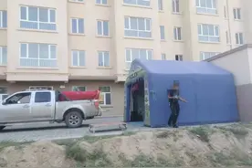 临河严查住宅小区周边搭建灵棚治丧图片