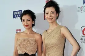 车晓又美出圈了，一袭香槟色礼服端庄稳重，气场全开真惹眼图片