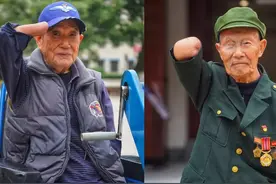 破防了！两位抗美援朝断臂老兵重逢，“无法握手，我们就碰碰肘吧”图片