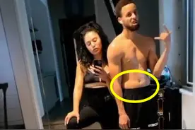 搞笑！NBA停赛第7天，库里和妻子健身照曝光，球迷：小肚腩出来了图片