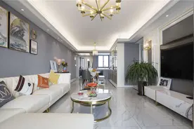 138平三居室装修花15万，打扫干净好漂亮，全屋轻奢吊灯才花3千图片