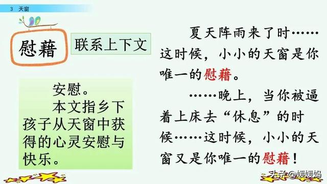 四年级下册语文第3课《天窗》图文详解及同步练习