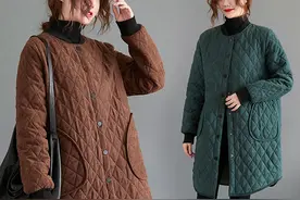 女人45过后要穿得气质得体些，加绒外套+加绒小脚裤，又美又暖图片