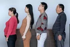 为鼓励宝妈恢复身材，全家人集体减肥，结果公公“返老还童”了？图片