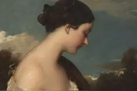 英国艺术家詹姆斯·桑特人体油画中的丰满贵妇，衣衫却薄如蝉翼图片