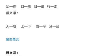 语文一（上）全册近义词+反义词图片
