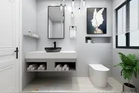 这样的卫生间爱了！莫兰迪色系浴室柜系列分享图片