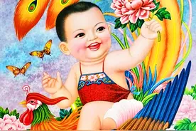 过年孩子们最喜欢的年画娃娃、小猫咪、红鲤鱼、金凤凰，太喜庆了图片