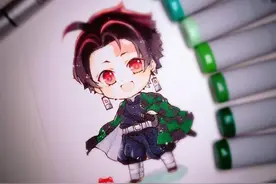 鬼灭之刃，画师猫尾笔下超可爱的手绘图图片