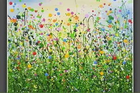 绘画｜喷溅的颜料绘出盛夏花海，实在太漂亮了图片