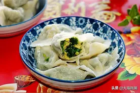 我家除夕、大年初一饺子都吃韭菜馅，寓意好，清香爽口不腻图片