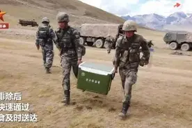 西藏军区演练无人机送餐，以后的冲突一线咱们吃4菜1汤图片