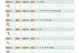 暑假练字：一年级下册写字表描红练字帖(带拼音笔顺）图片