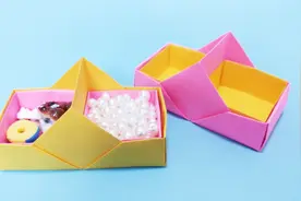 非常漂亮的双格收纳盒折纸，让你的桌面不在凌乱，手工折纸教程视频封面