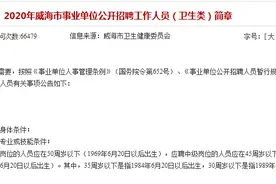 威海事业单位最新招聘！部分岗位专科可报图片