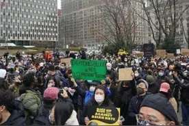 美国亚裔频频遇袭，数百人上街抗议，骆家辉：仇恨才是一种病毒图片