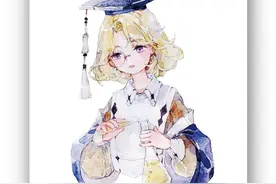 蓝色系纸胶带风格的插画，清新好看！图片
