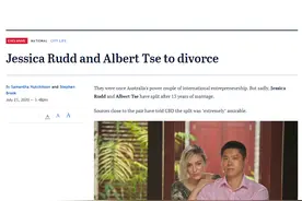 13年婚姻结束 澳大利亚前总理陆克文女儿陆杰喜与华裔丈夫离婚图片