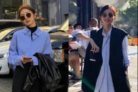 初春韩系风衬衣穿搭合集，满满的生机与活力，快点get起来吧图片