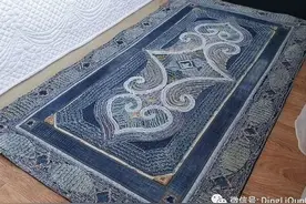「拼布作品」用牛仔布拼成的地毯，你也能做出来图片
