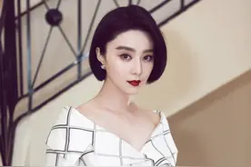 范冰冰果然很有国际范，波波头短发格子连衣裙气质开挂，真美图片