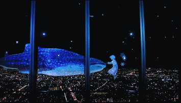3D投影在城市夜空  “大鱼海棠”惊现眼前图片