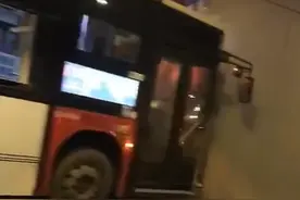 广州一公交车自撞隧道口，司机抢救无效身亡图片