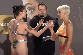 女子比赛称重挑衅对手，玩的太过火引发肢体冲突图片