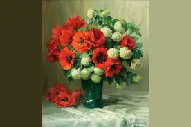 比利时画家Julien Stappers花卉静物油画作品欣赏图片