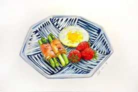 色铅彩绘 | 画一盘早餐详细又丰盛【零基础彩铅画入门教程】图片