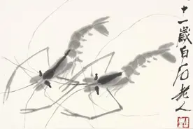 齐白石以画虾而闻名，画家少白汤发周说，进而成了他的象征和符号图片