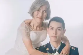 相差61岁最美婚纱照走红！小伙24岁，老太太却已是85岁高龄图片