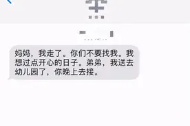 “大宝”不满要照顾“二宝”发离别短信离家出走图片