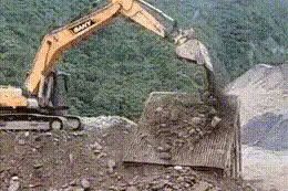 爆笑GIF趣图：挖掘机太累了，不干了图片