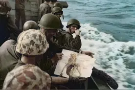 日本科学家AI上色的二战老照片，美军图片图片