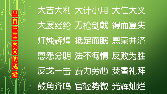 198个出自《三国演义》中的成语，每一个都出自一个故事