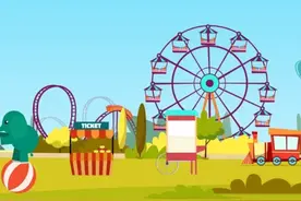 带宝宝去游乐园说的英文：玩旋转木马、过山车、激流勇进、摩天轮图片