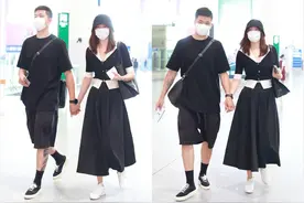 她主持《妻子的浪漫旅行》，今穿复古上衣配长裙，同框老公好甜蜜图片